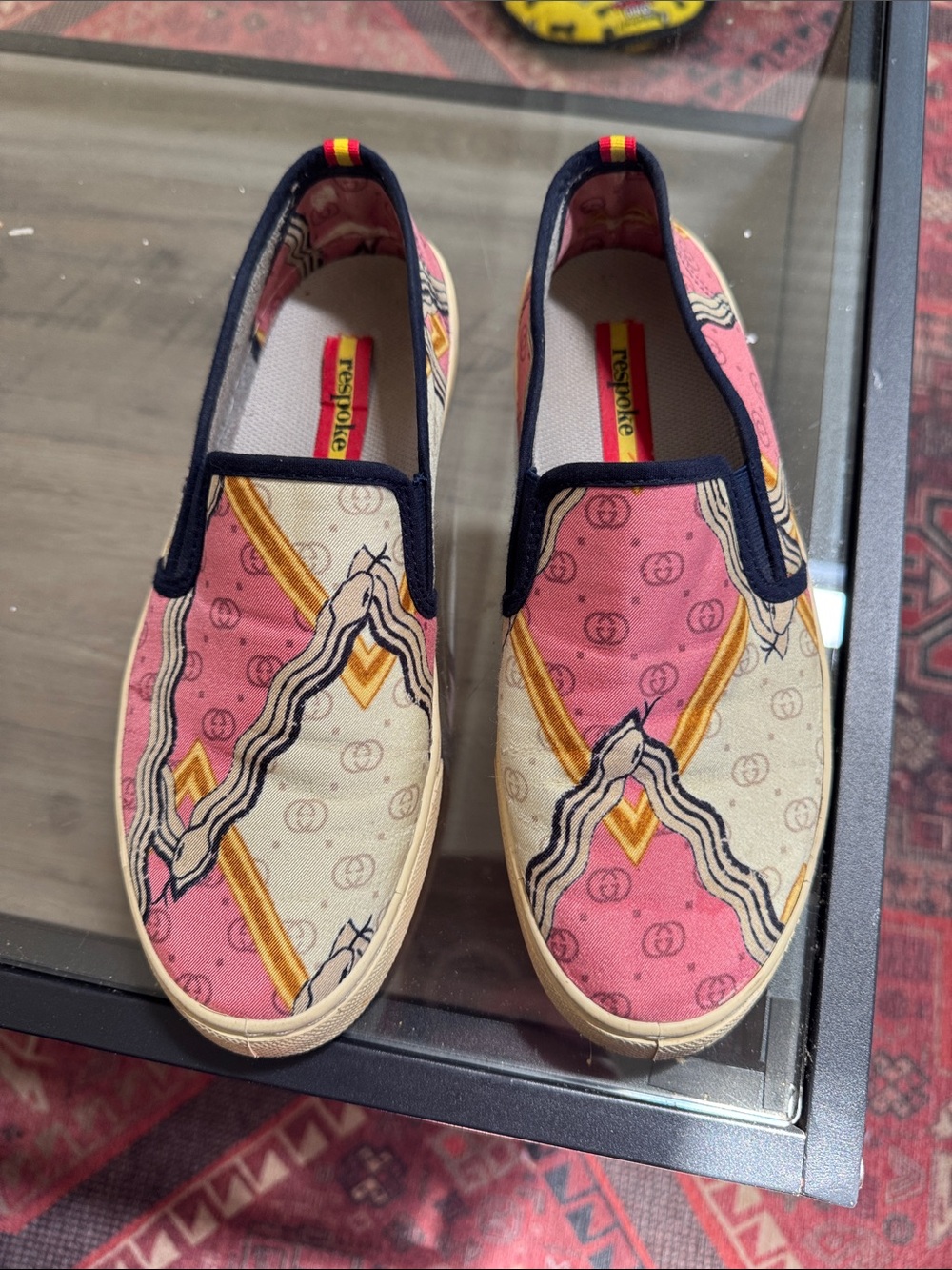 Pink Patterned Slip-On Canvas Sneakers - Picture 2 of 7